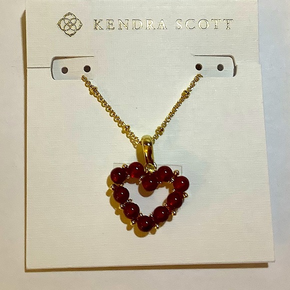 Kendra Scott Ashton Gold Heart Short Pendant Necklace New - Picture 2 of 4